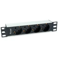 Equip 4-Fach Deutsche Steckdosenleiste, 10" Aluminium-Schale