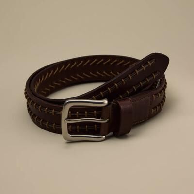 Lucky Brand Embossed Belt - Men's Accessories Belts in Brown, Size 32