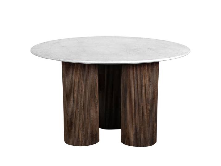 Table de salle à manger KAMA Ø 130cm Blanc/Marron/Blanc