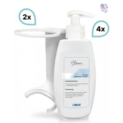 SET: Mini Fix-System - 2x Mini Fix Spender, weiß oder schwarz + Hand- & Hautdesinfektion, medizinisch, 4x300 ml