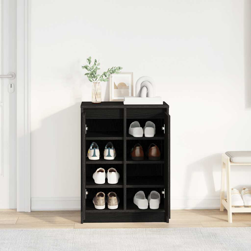 Lily Manor Shoe Cabinet 57X34x76 Cm Engineered Wood Black Oak 8