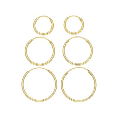 Creolen-Set FIRETTI "Multipack Schmuck Geschenk Silber 925 Ohrschmuck Creolenset", gold (gelbgoldfarben), Ohrringe, Damen, Silber 925 (Sterlingsilber)