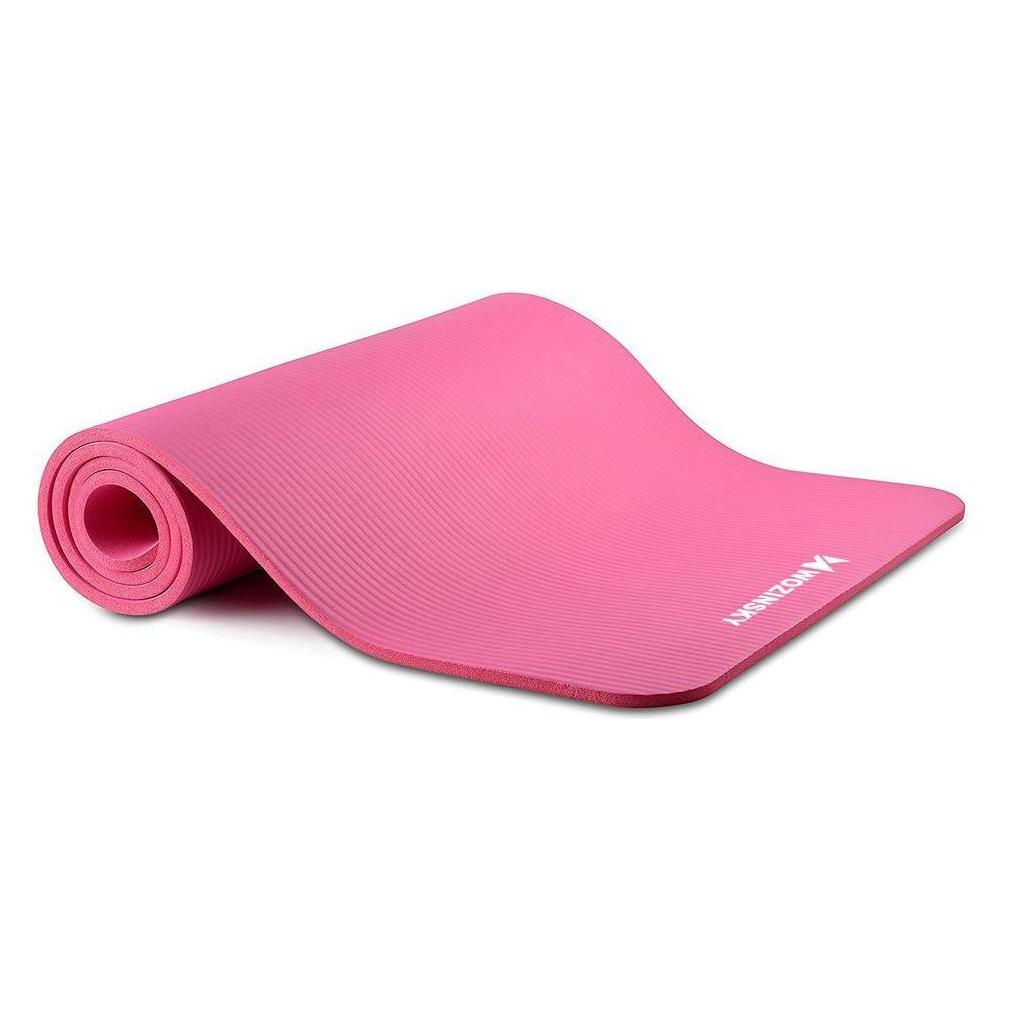 Wozinsky exercise mat 181 x 63 x 0.9 cm thick gymnastic yoga mat pink (9 mm) (1409315874)