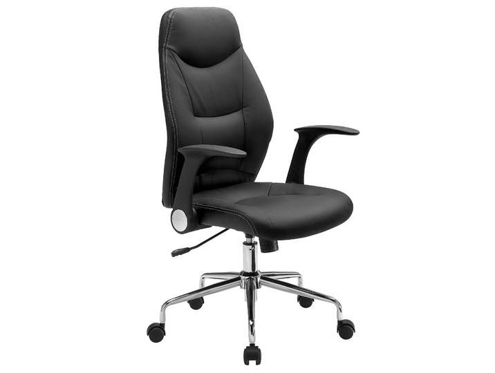 Fauteuil de direction PERFORMER Simili cuir Noir Hauteur réglable - Accoudoirs Dossier Roulettes