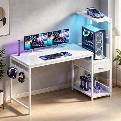 No Computer Desk with Storage Shelves