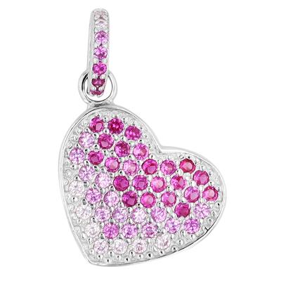 Herzanhänger AKZENT "Pinna" aus 925 Sterlingsilber, rhodiniert, langlebig", rosa, Schmuckanhänger, Damen, Silber 925 (Sterlingsilber)