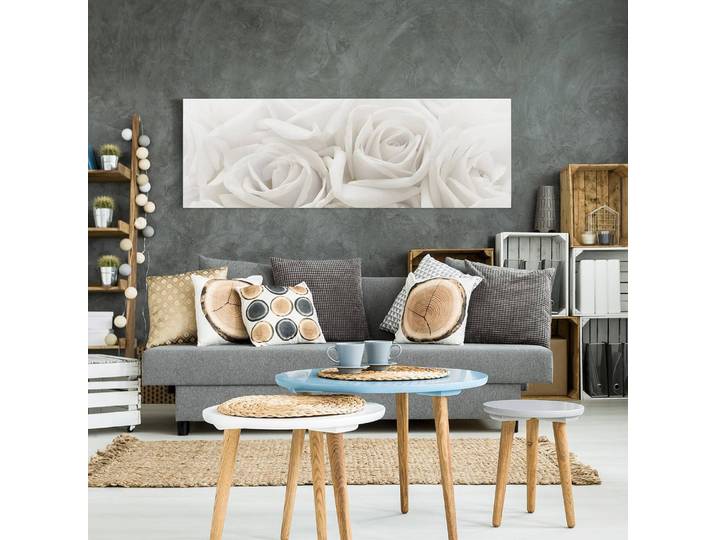 home24 Afbeelding Witte Rozen II Materiaal: kunststof Motief: bloemen Patroon: met motief Type kunststof: polyethyleen beige 150cm