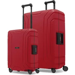 Redolz Essentials 4-Rollen 15 Kofferset 2 tlg. mit Dreipunkt-Verschluss, Koffer, Rot