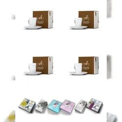 DKG utils Fiftyeight Espressotassen Set 4-tlg. + Servietten Nr 007 weiß Mokkatassen