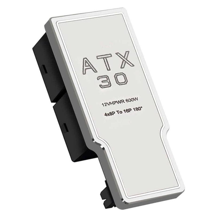 Phobya ZK 12VHPWR Adapter 180 Grad 16Pin to 4x8Pin - White Left (12vhpwr16p4x8p-wl)