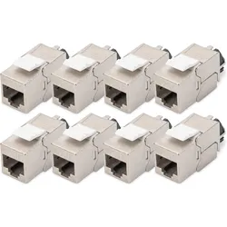 Digitus CAT 6A Keystone Jack, geschirmt, 8 Stück werkzeugfreie Verbindung (Keystone Modul), Zubehör Netzwerk