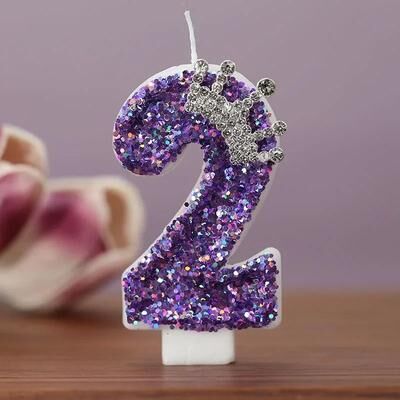 Uplifted Finds Purple Crown Birthday Number Candles 0 9 Princess Cake Topper Anniversary Party Decoration 2