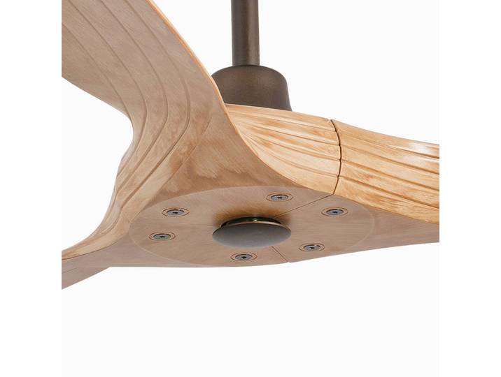 FARO BARCELONA Deckenventilator Morea L, DC, 3 Flügel hellbraun, braun / rost, für Wohn- / Esszimmer, Metall
