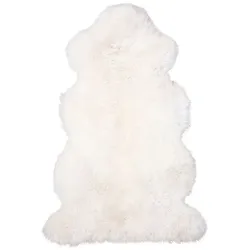 Schaffell 70 x 140 cm Wolle Weiß