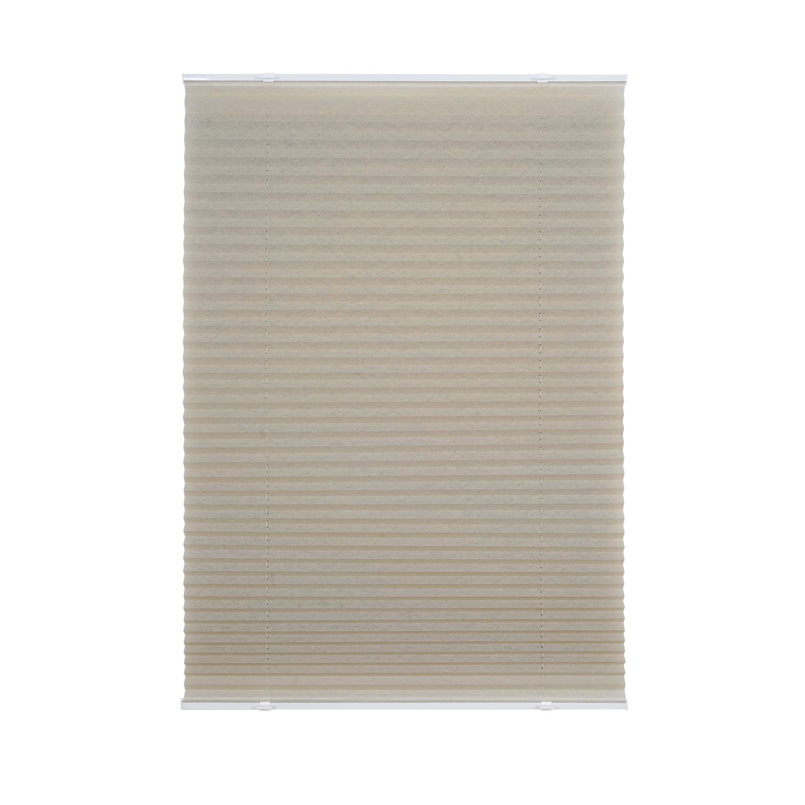 Ondeco Plissee Prompt ohne Bohren Basic mit Klemmträger Sonnenschutz Lichtschutz Klemmfix Farbe: Beige, Größe: 100x130 cm