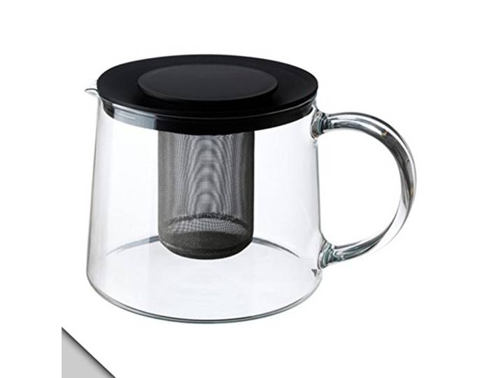 Ikea Richig Théière en verre transparent et plateau noir 1\,6 Q