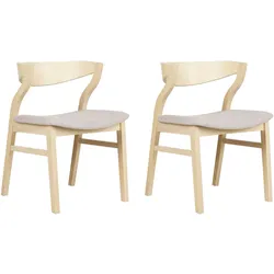 ESSZIMMERSTUHL 2er-Set heller Holzfarbton/beige Maroa
