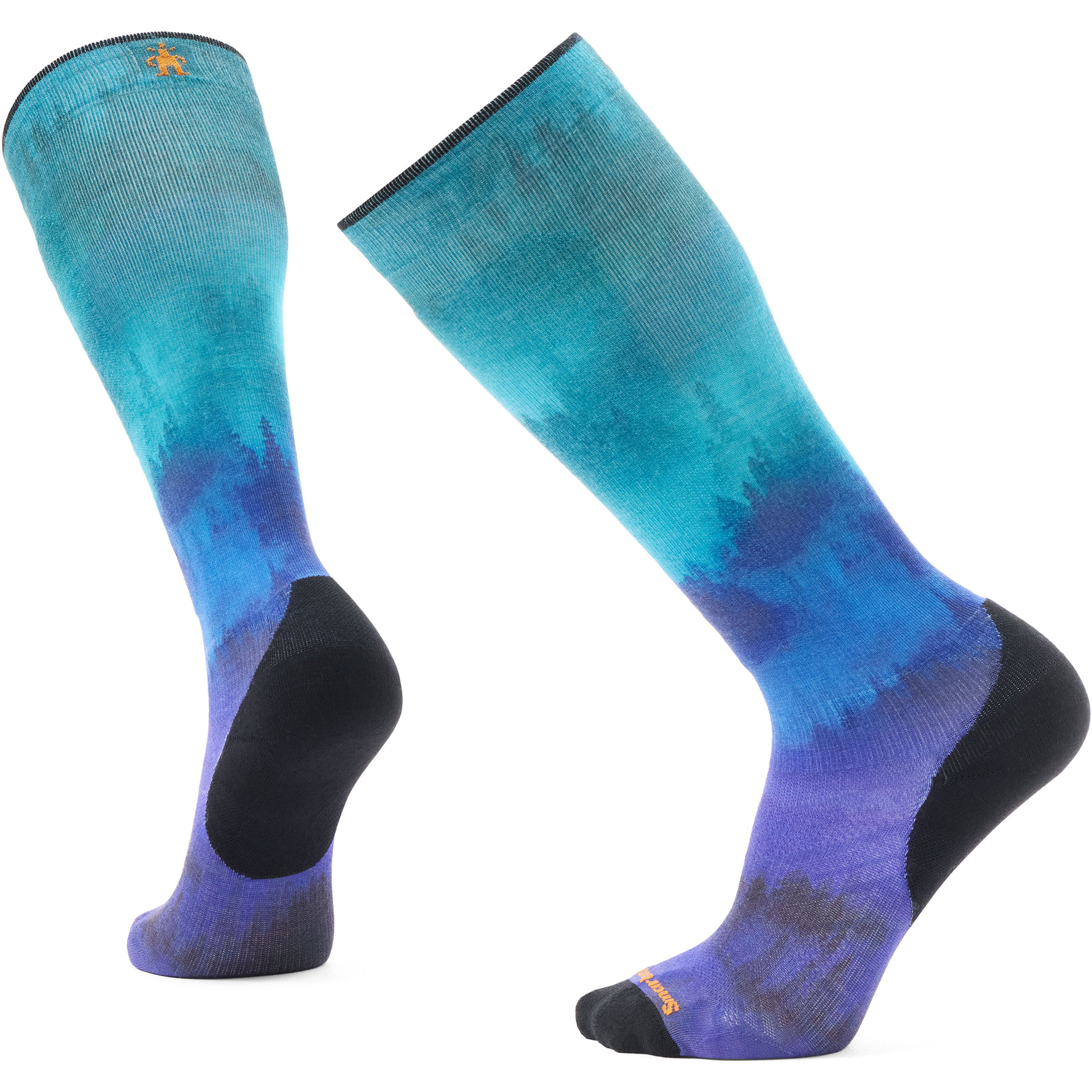 Smartwool Ski Targeted Compression Print OTC Herren Skisocken mehrfarbig Größe 42 Trekking Widerstandsfähig Merinowolle