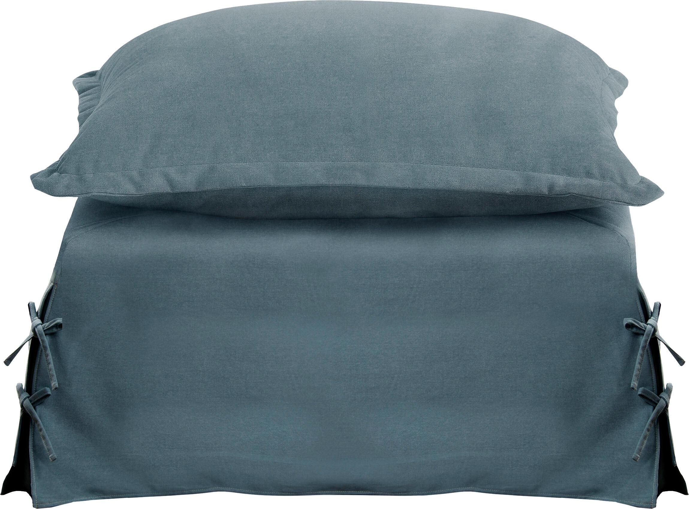 Polsterhocker HOME AFFAIRE "Luise", blau, B:65cm H:48cm T:64cm, Hocker, Polsterhocker, in 2 Bezugsqualitäten blau B/H/T: 65cm x 48cm x 64cm, Webstoff Baumwollmix