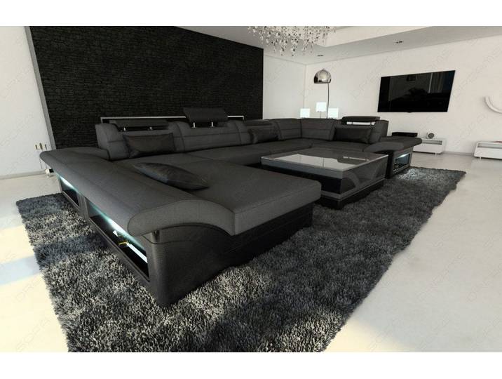 Wohnlandschaft Enzo U-Form in Stoff