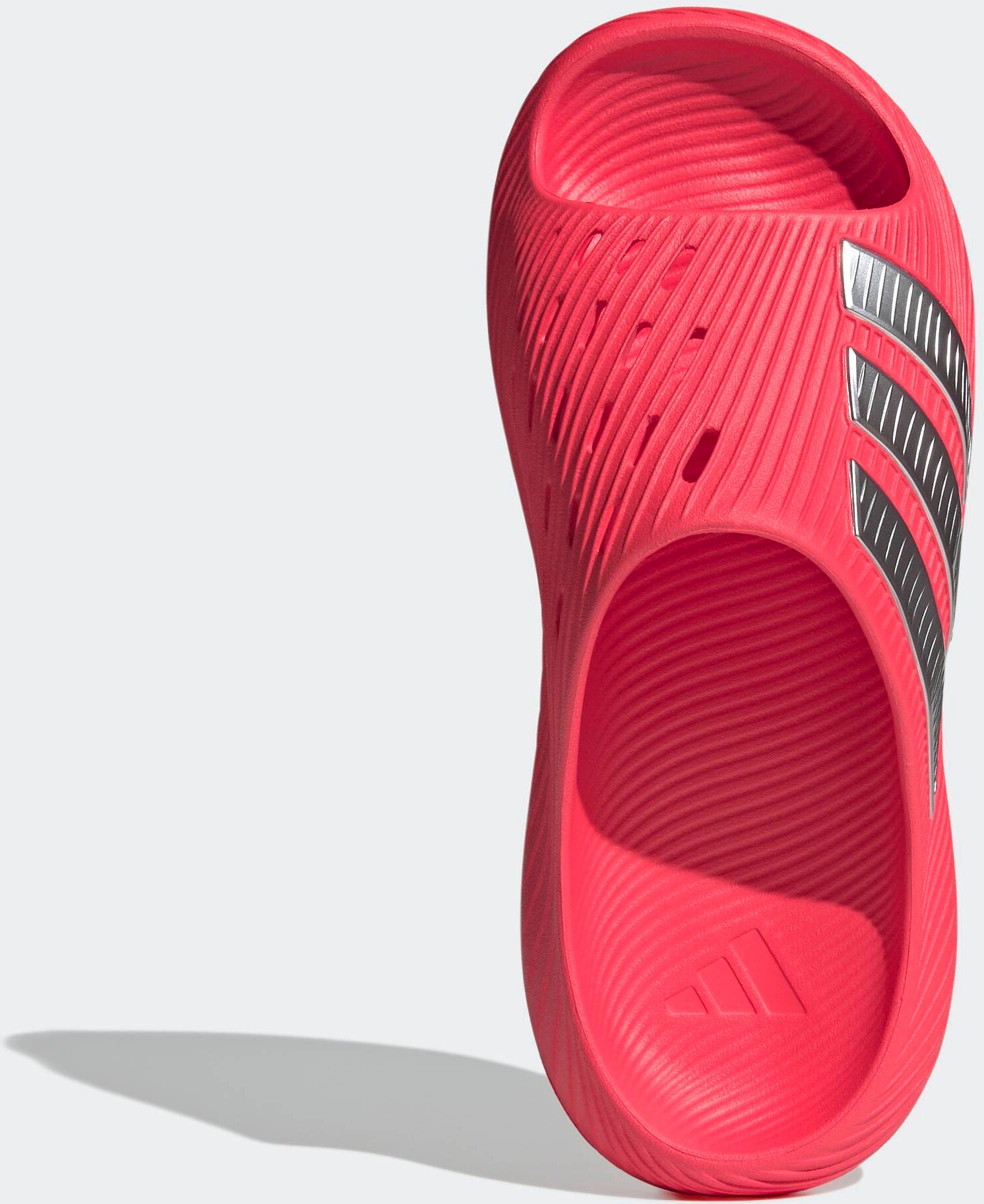 Badesandale ADIDAS SPORTSWEAR "PURECHILL SLIDES", Herren, Gr. 43, pink (lucid rot, matte silber, matte silber), Synthetik, Schuhe Badesandale, Badelatschen lucid rot, matte silber, matte silber 43
