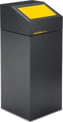Schäfer Shop Select Wertstoffsammelgerät WSG 55 E, 55 L, verzinktes Stahlblech, pulverbeschichtet, selbstschließend, gelb