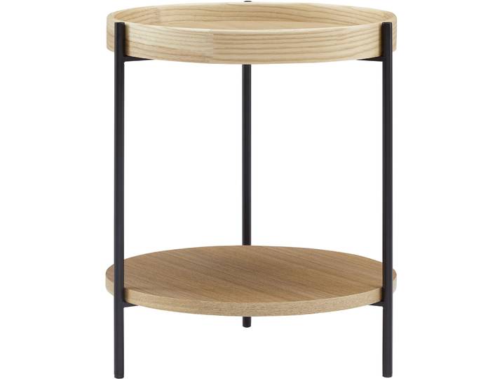 Beistelltisch Bravira natur/schwarz MDF B 44 H 49 cm - Beistelltisch