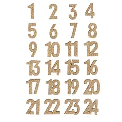 Adventskalenderzahlen "Glitzer", gold