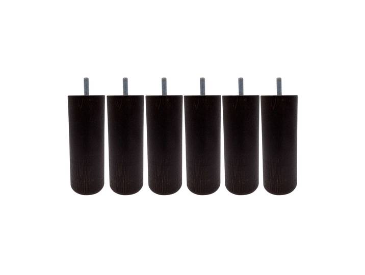 6 pieds cylindriques bois wengué 15 cm