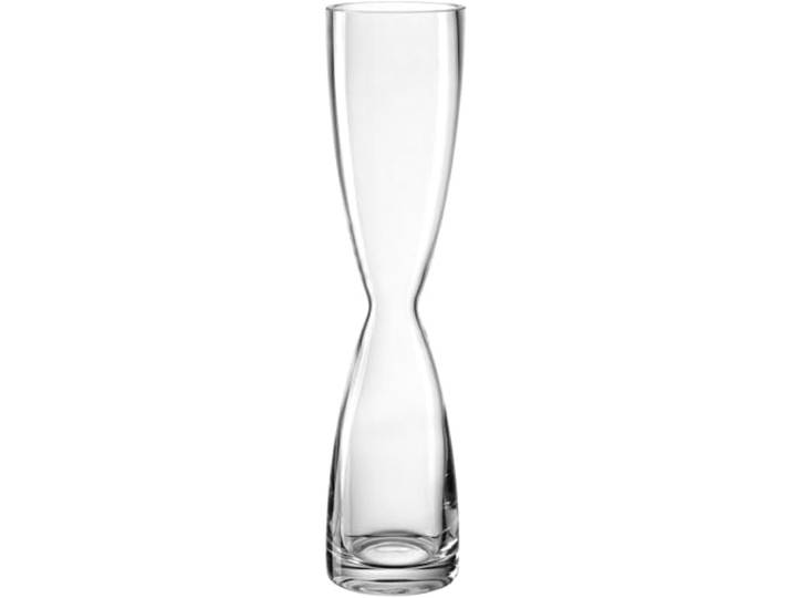 LEONARDO HOME Diabolo Solifleurvase, 1 Stück, formschöne Vase aus Glas, handgemachte Dekoration, Solifleurvase für Einzelblüten, harmonisches Kunstwerk, Höhe 32 cm, transparent, 045265