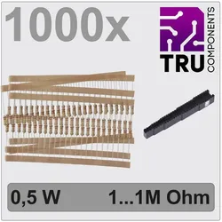 Tru Components TC-12888492 T22P106 Kohleschicht-Widerstand Sortiment axial bedr, Widerstand