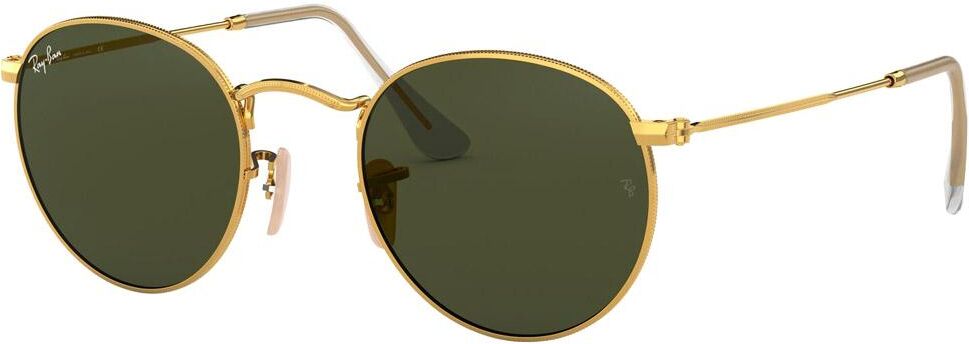 Ray Ban  - RB3447 Round Metal Polished Gold Green G-15 - 50 - Lunettes de soleil