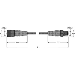 Turck Aktuator- u. Sensorleitung RKC5Q-1-RSC5Q/TXL