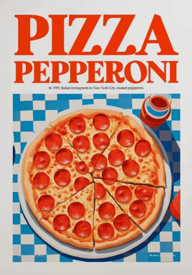 Inspire Picks Aperol Spritz & Pizza Cocktail Kitchen Wall Art Italian Food Canvas Poster 19 50x75cm Unframed