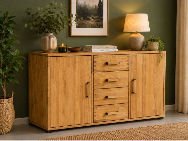 Sideboard Mido in Wildeiche massiv – Montierte Lieferung – 3%-Vorkasse-Rabatt