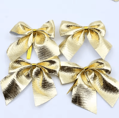 Inspire Picks Mini Red & Gold Christmas Bow Ornaments For Tree & Gift Decor gold 24pcs