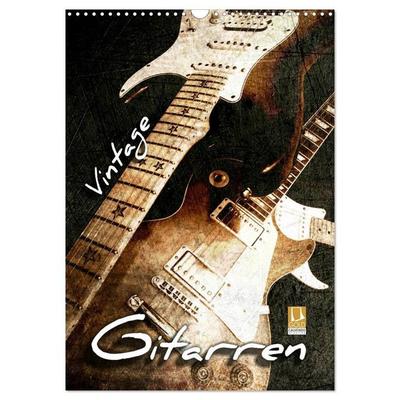 Vintage Gitarren (Wandkalender 2027 DIN A3 hoch), CALVENDO Monatskalender