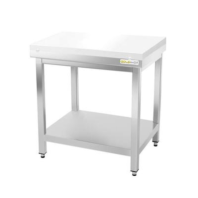 Metzgertisch mit weißer Schneidplatte - 700 x 700 mm / GOLDINOX