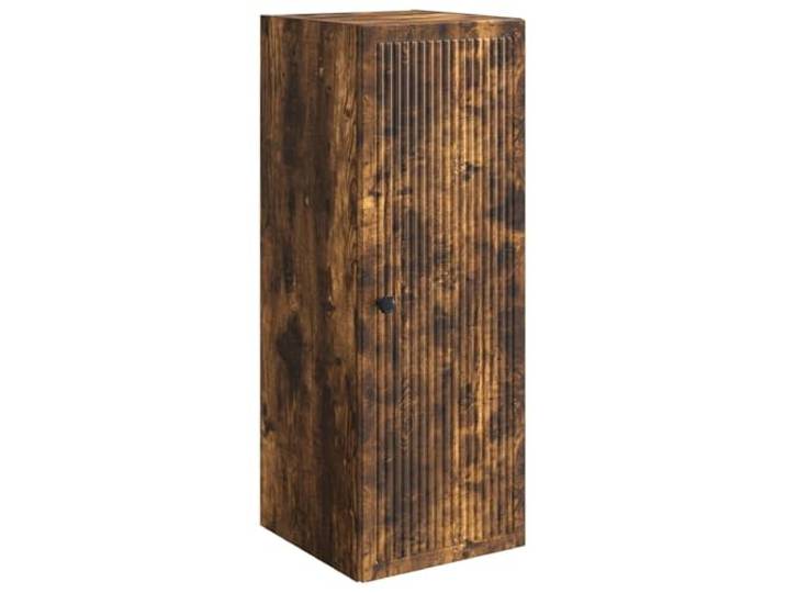 QINXIXINAIXI Wandschrank Geräucherte Eiche 33 x 34,5 x 90 cm Holzwerkstoff Wohnzimmer, kleine Räume, vertikaler Stauraum, rechteckiges Design, Vintage-Stil, Regalflächen, feuchtes Tuch