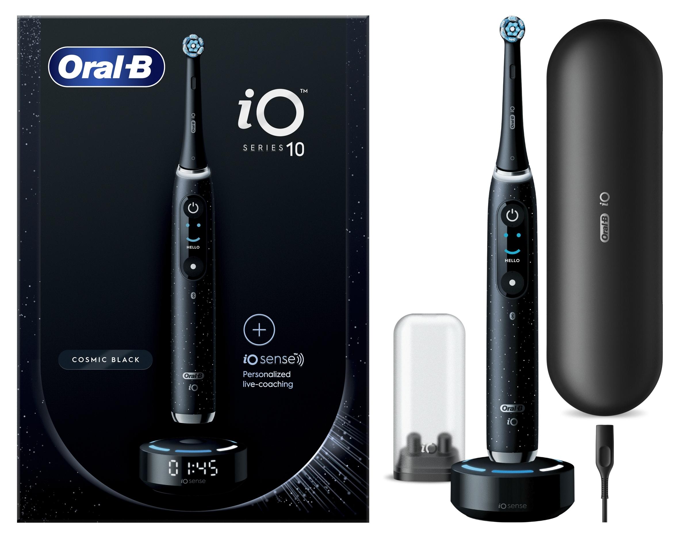 Oral-B Io 10 Schwarze Elektrische Zahnbürste mit Drucksensor Schutz iO10