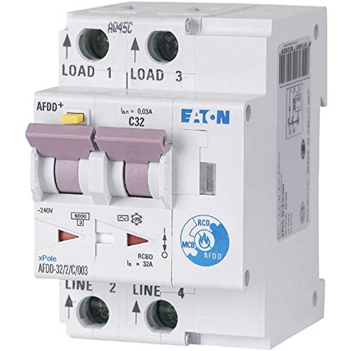 Eaton 187234 brandbeveiligingsschakelaar, 2-polig, C32A, 30mA, type A