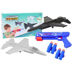 2in1 Dart Gun Flugzeugwerfer Blau
