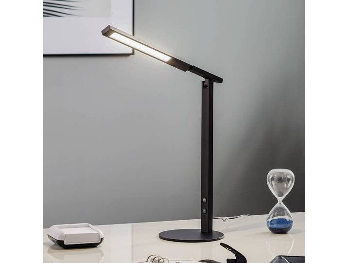 Fabas Luce LED Tischleuchtelampe Ideal, dimmbar, schwarz, für Arbeitszimmer / Büro, Aluminium, Modern