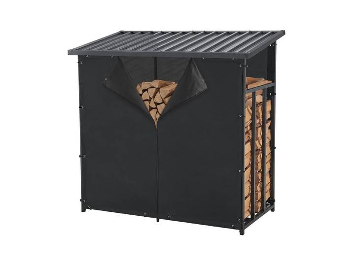 casa.pro Kaminholzregal, BxTxH:143x70x145 cm, »Yakutat« Kaminholzregal 145x143x70cm Schwarz