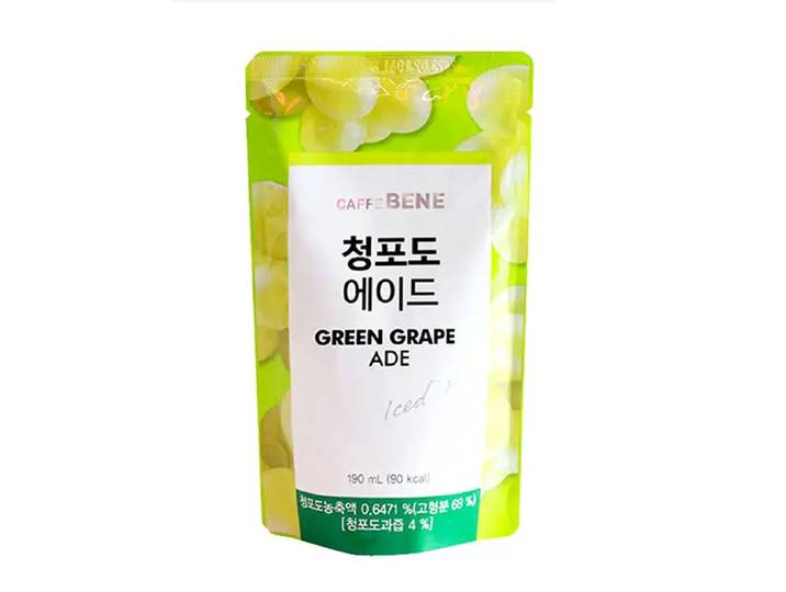 Caffe Bene groene druivenade in zakje 190 ml