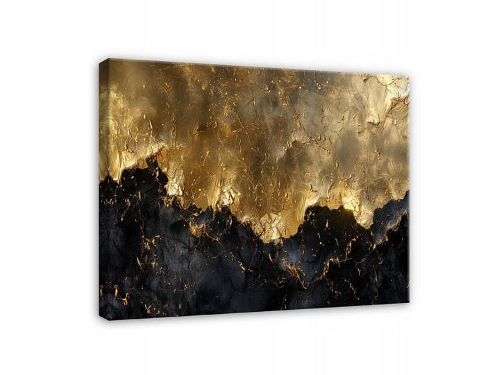 LEINWANDBILD Abstrakt Gold Schwarz 100x70