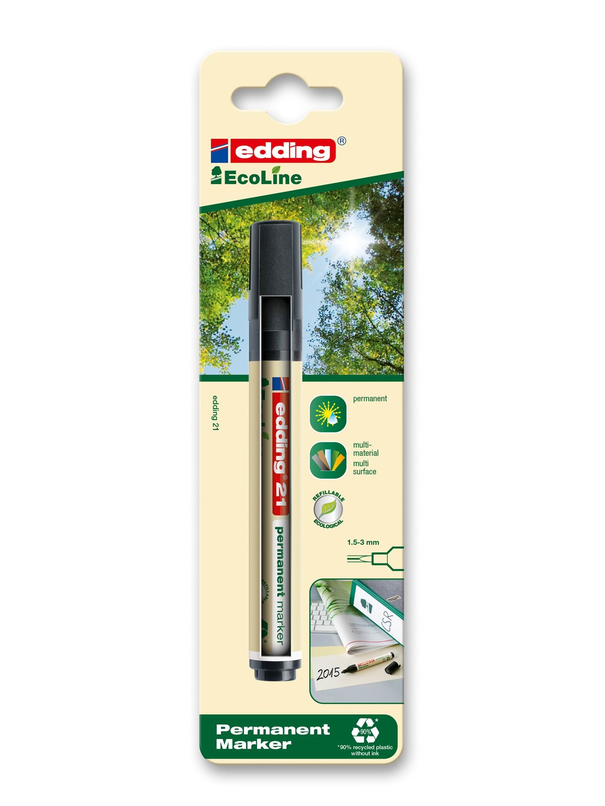 Edding e-21 EcoLine permanen marker black