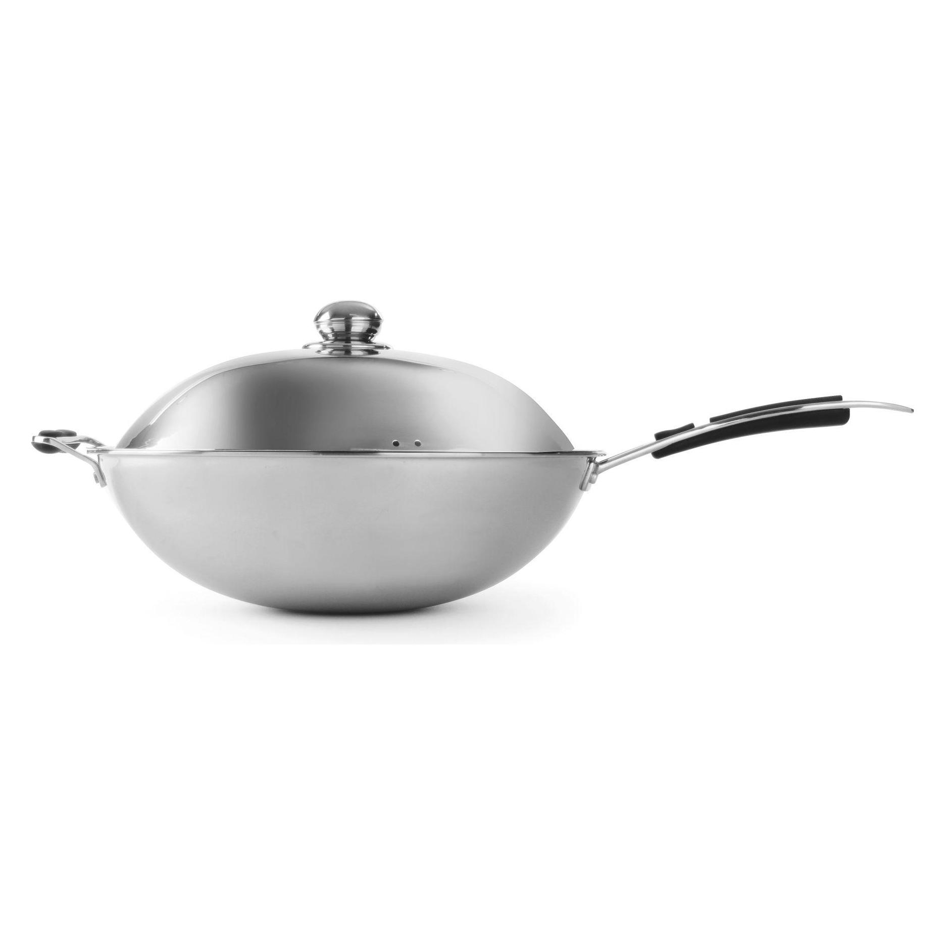 Hendi Wokpfanne (Wok Pfanne, Edelstahl, 36 x 18 cm) (239773)
