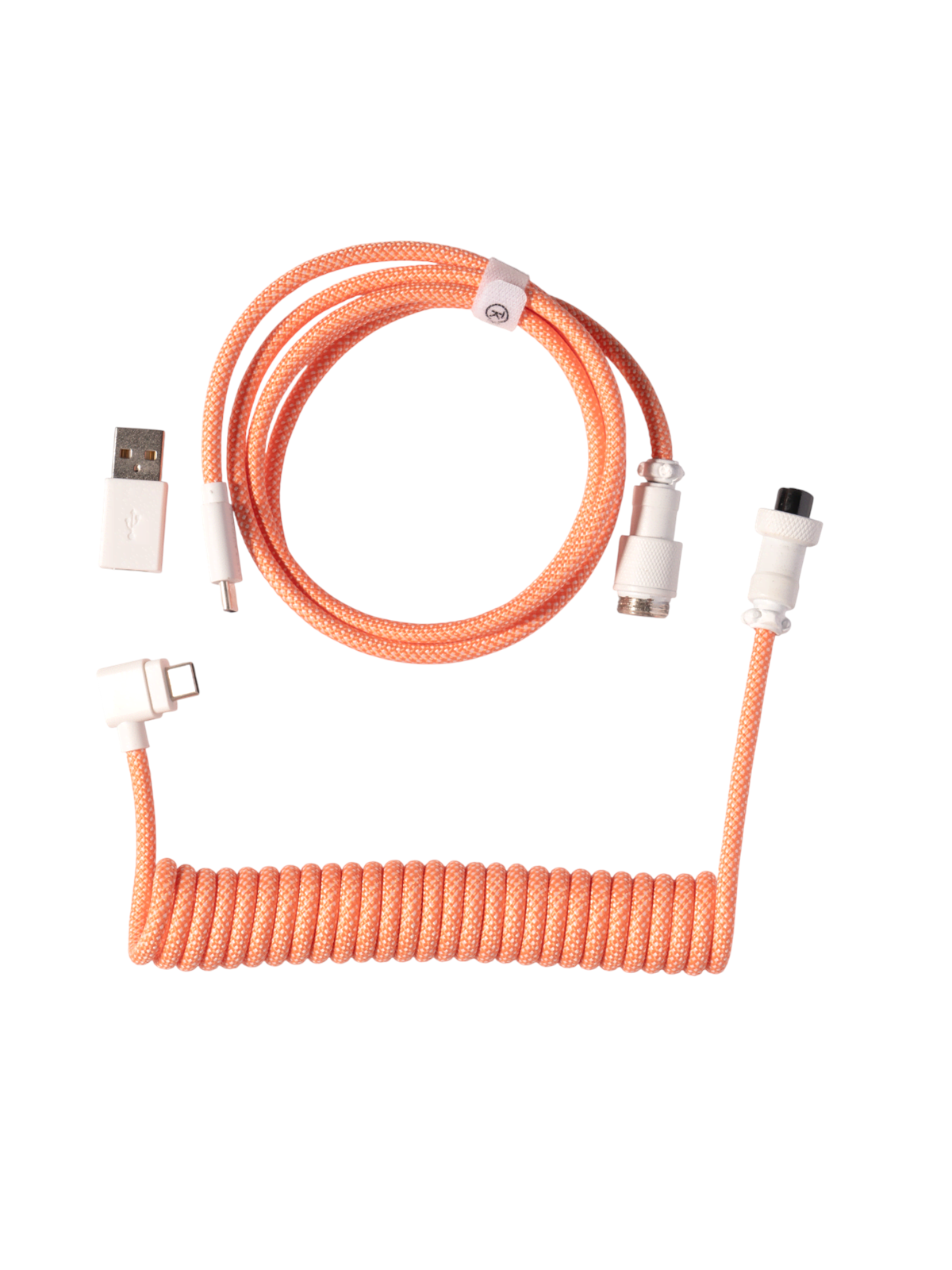 Keychron Gewendeltes Aviator USB 8K-Kabel, abgewinkelt (Pink Orange) - Tastaturkabel - Pink