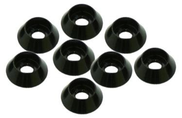 Ultimate Racing Aluminium Conische Ringen, Zwart, 3 mm (8 stuks)